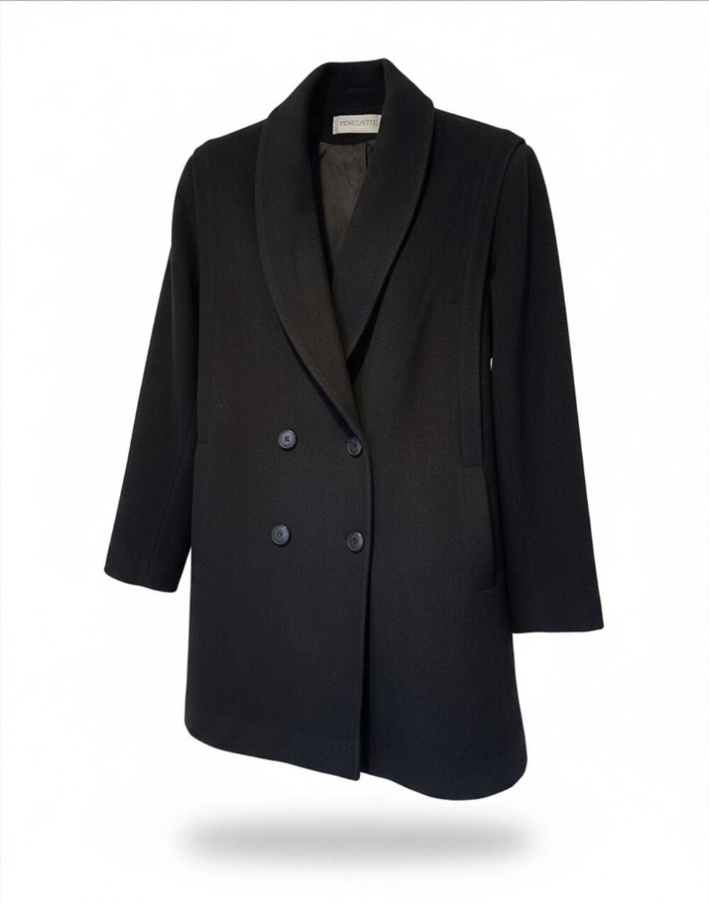 Forecaster of Boston Long Black Pure Wool Blend Coat Size 9/10 Double Breasted